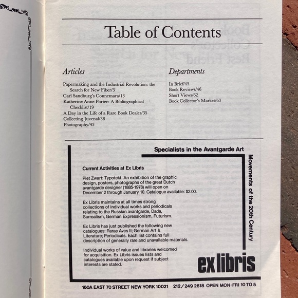 1980 American Book Collector Rare Book Seller Papermaking Journal Literary - Picture 9 of 12
